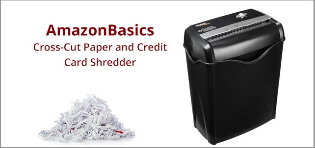 Amazonbasics cross cut paper and credit card shredder