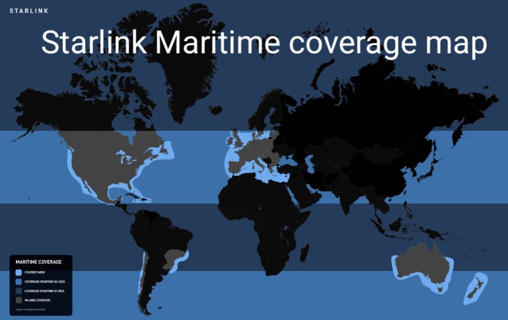 starlink maritime coverage map