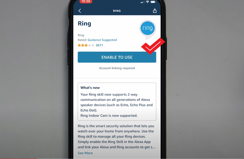 enable ring skill in alexa app